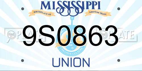 9S0863 Mississippi License Plate