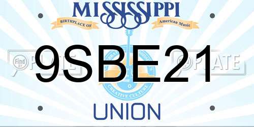 9SBE21 Mississippi License Plate
