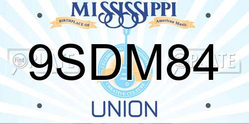 9SDM84 Mississippi License Plate