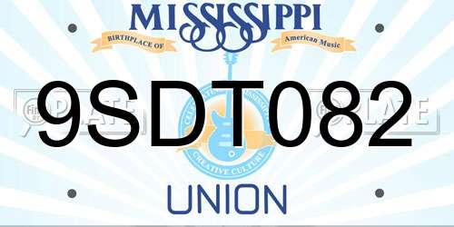9SDT082 Mississippi License Plate