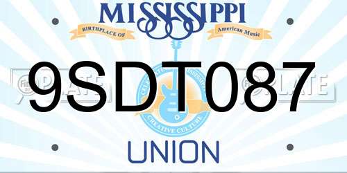 9SDT087 Mississippi License Plate
