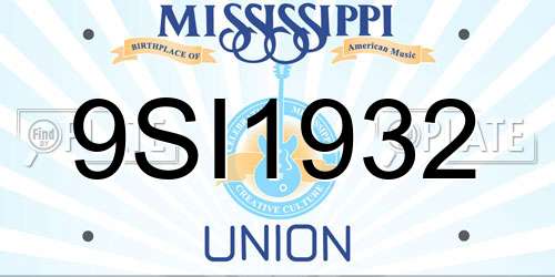 9SI1932 Mississippi License Plate