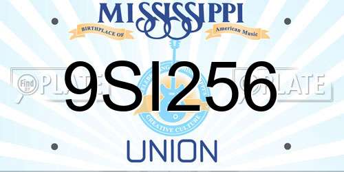 9SI256 Mississippi License Plate
