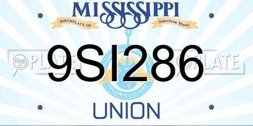 9SI286 Mississippi License Plate