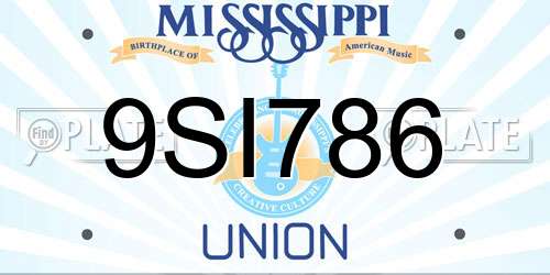 9SI786 Mississippi License Plate