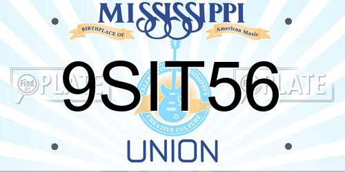9SIT56 Mississippi License Plate
