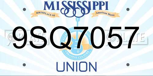 9SQ7057 Mississippi License Plate