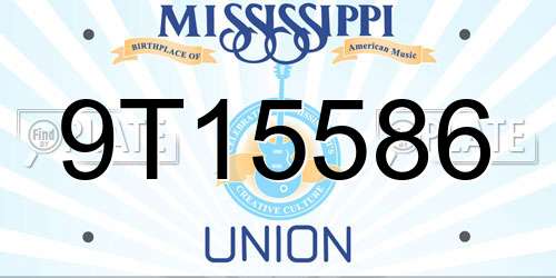 9T15586 Mississippi License Plate
