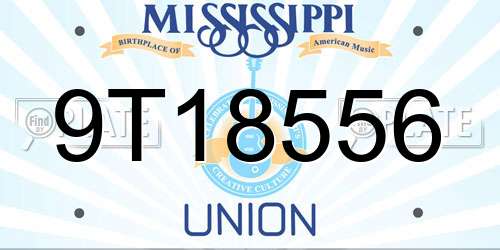 9T18556 Mississippi License Plate