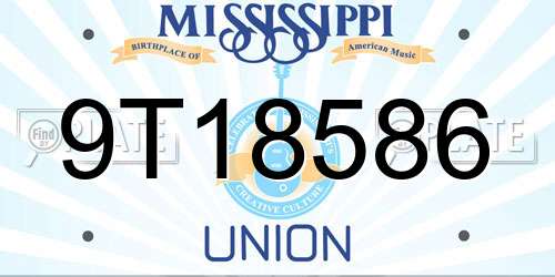 9T18586 Mississippi License Plate