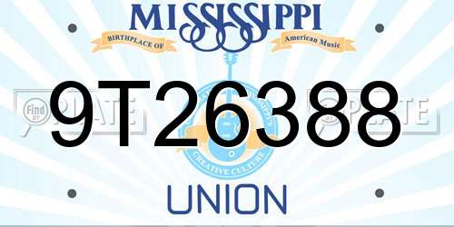 9T26388 Mississippi License Plate