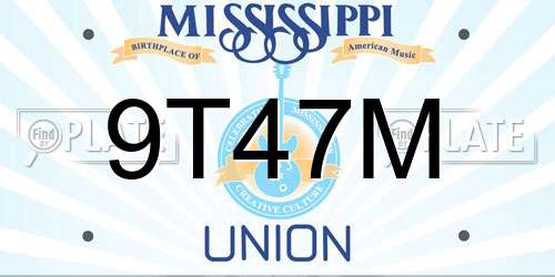 9T47M Mississippi License Plate