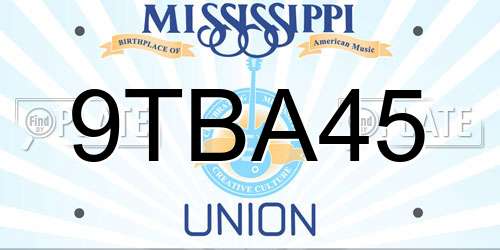 9TBA45 Mississippi License Plate