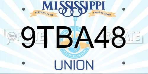 9TBA48 Mississippi License Plate