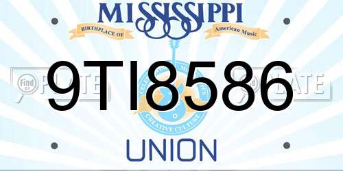 9TI8586 Mississippi License Plate