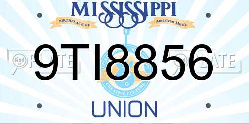 9TI8856 Mississippi License Plate