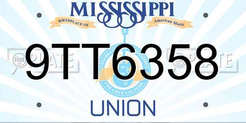 9TT6358 Mississippi License Plate