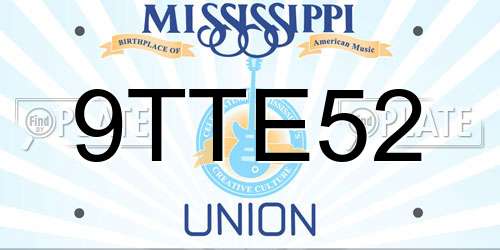 9TTE52 Mississippi License Plate