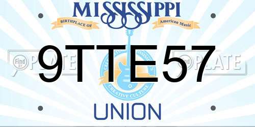9TTE57 Mississippi License Plate