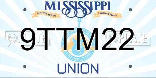 9TTM22 Mississippi License Plate