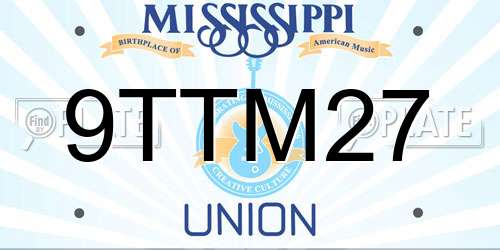 9TTM27 Mississippi License Plate