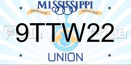 9TTW22 Mississippi License Plate