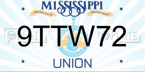 9TTW72 Mississippi License Plate