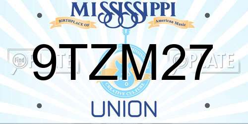 9TZM27 Mississippi License Plate