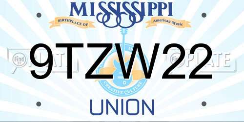 9TZW22 Mississippi License Plate