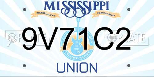 9V71C2 Mississippi License Plate