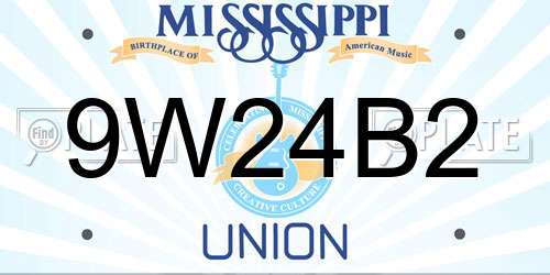 9W24B2 Mississippi License Plate