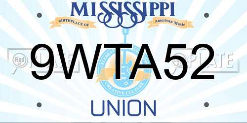 9WTA52 Mississippi License Plate