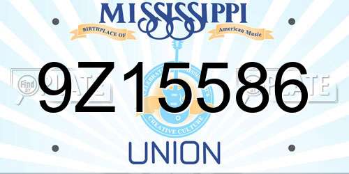 9Z15586 Mississippi License Plate
