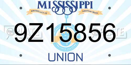 9Z15856 Mississippi License Plate