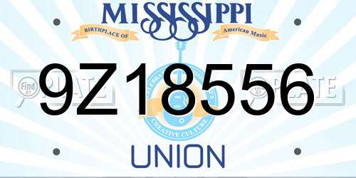 9Z18556 Mississippi License Plate