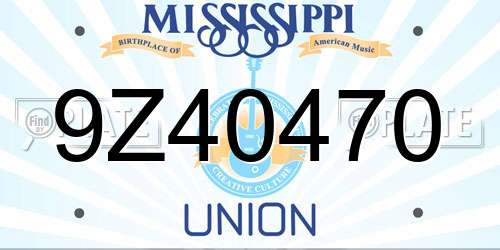 9Z40470 Mississippi License Plate