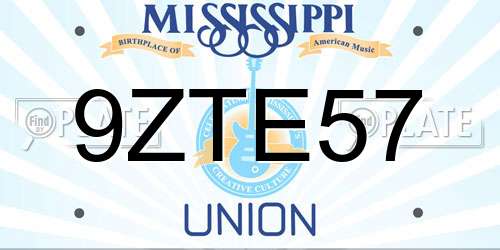 9ZTE57 Mississippi License Plate