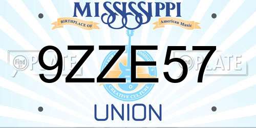 9ZZE57 Mississippi License Plate