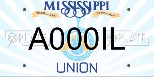 A000IL Mississippi License Plate