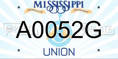 A0052G Mississippi License Plate