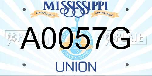 A0057G Mississippi License Plate