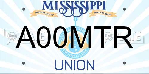 A00MTR Mississippi License Plate