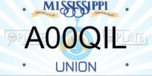A00QIL Mississippi License Plate