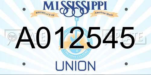 A012545 Mississippi License Plate