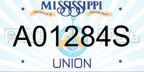 A01284S Mississippi License Plate