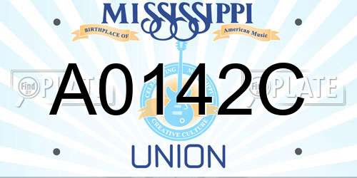 A0142C Mississippi License Plate