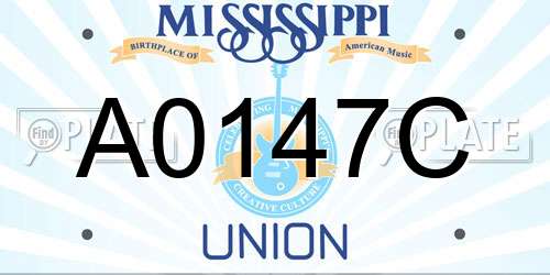 A0147C Mississippi License Plate
