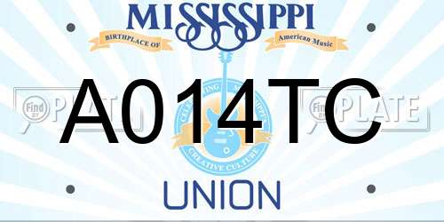 A014TC Mississippi License Plate
