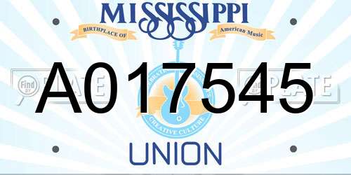 A017545 Mississippi License Plate