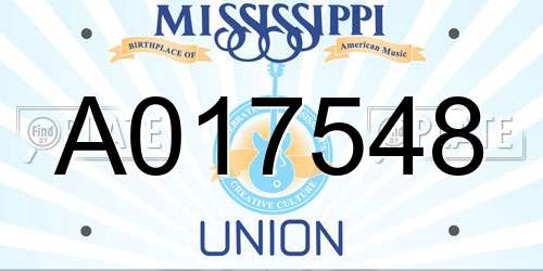 A017548 Mississippi License Plate